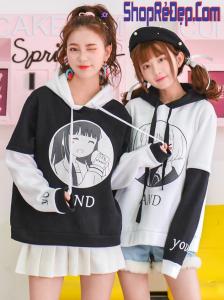 Áo Hoodie Nữ Áo Khoác Nữ Vải Nỉ Bông Phối Tay Mẫu Mới Đẹp 2020 - Mã Hd010004