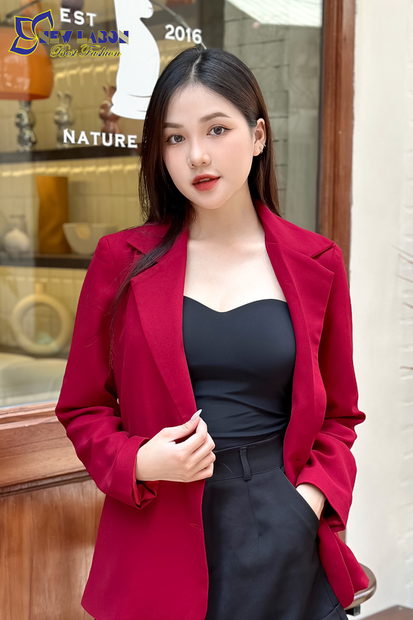 Áo Khoác Blazer  Dáng Xuông Phong Cách Hàn Quốc