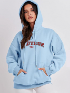 Áo Hoodie Unisex Chất Nỉ Nhung In Nhiệt Chữ Hauteur Phom Rộng Cho Cả Nam Và Nữ